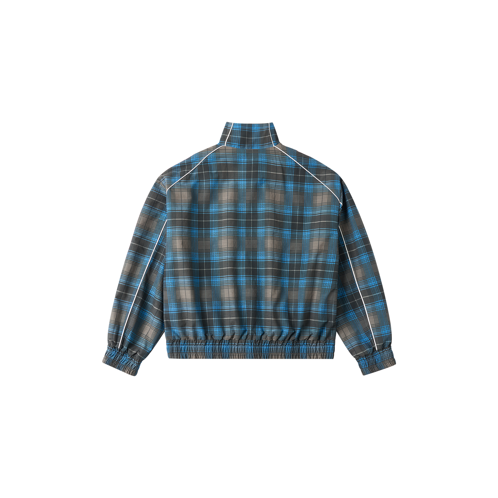 SAVAGEGROWTHWORLD Plaid Stand-Collar Jacket, premium urban and streetwear designers apparel on PROJECTISR.com, SAVAGEGROWTHWORLD