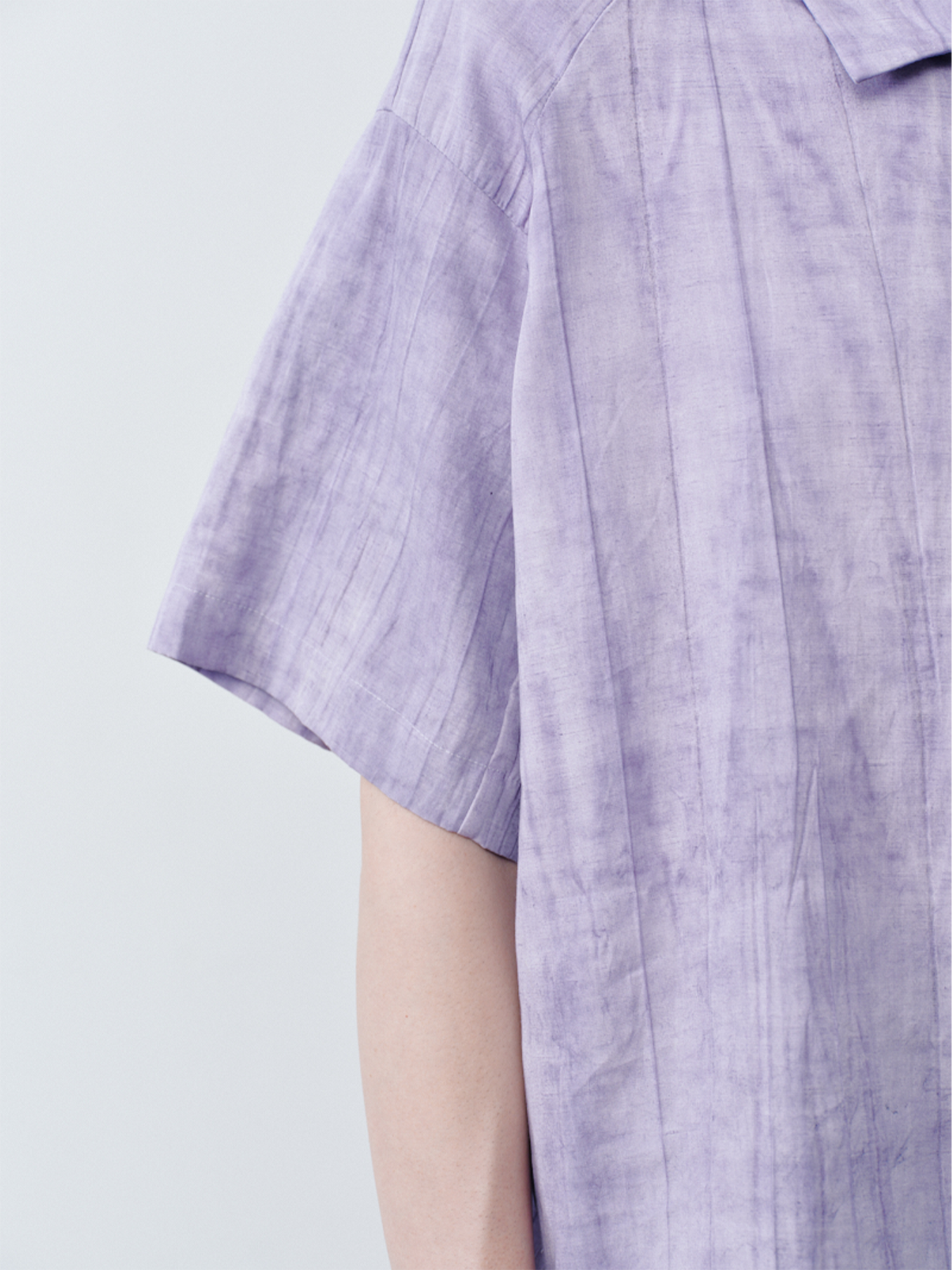 GRAINMUSTARD Crinkled Linen-Cotton Half Shirt, premium urban and streetwear designers apparel on PROJECTISR.com, GRAINMUSTARD