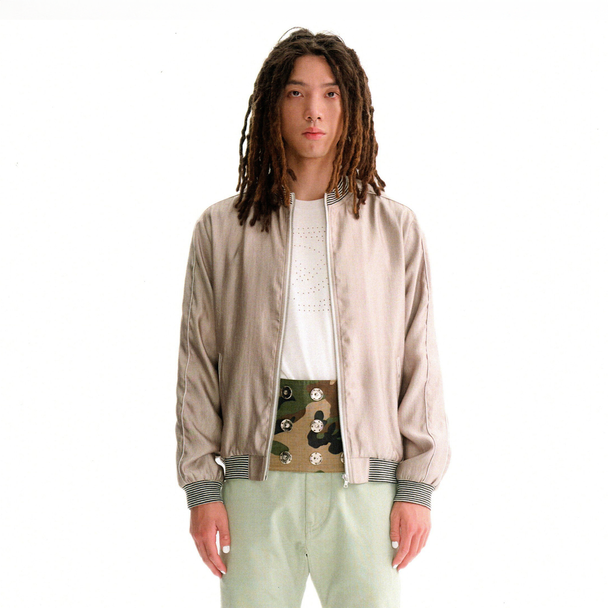 URBAN+FOREST Satin Souvenir Baseball Jacket, premium urban and streetwear designers apparel on PROJECTISR.com, URBAN+FOREST