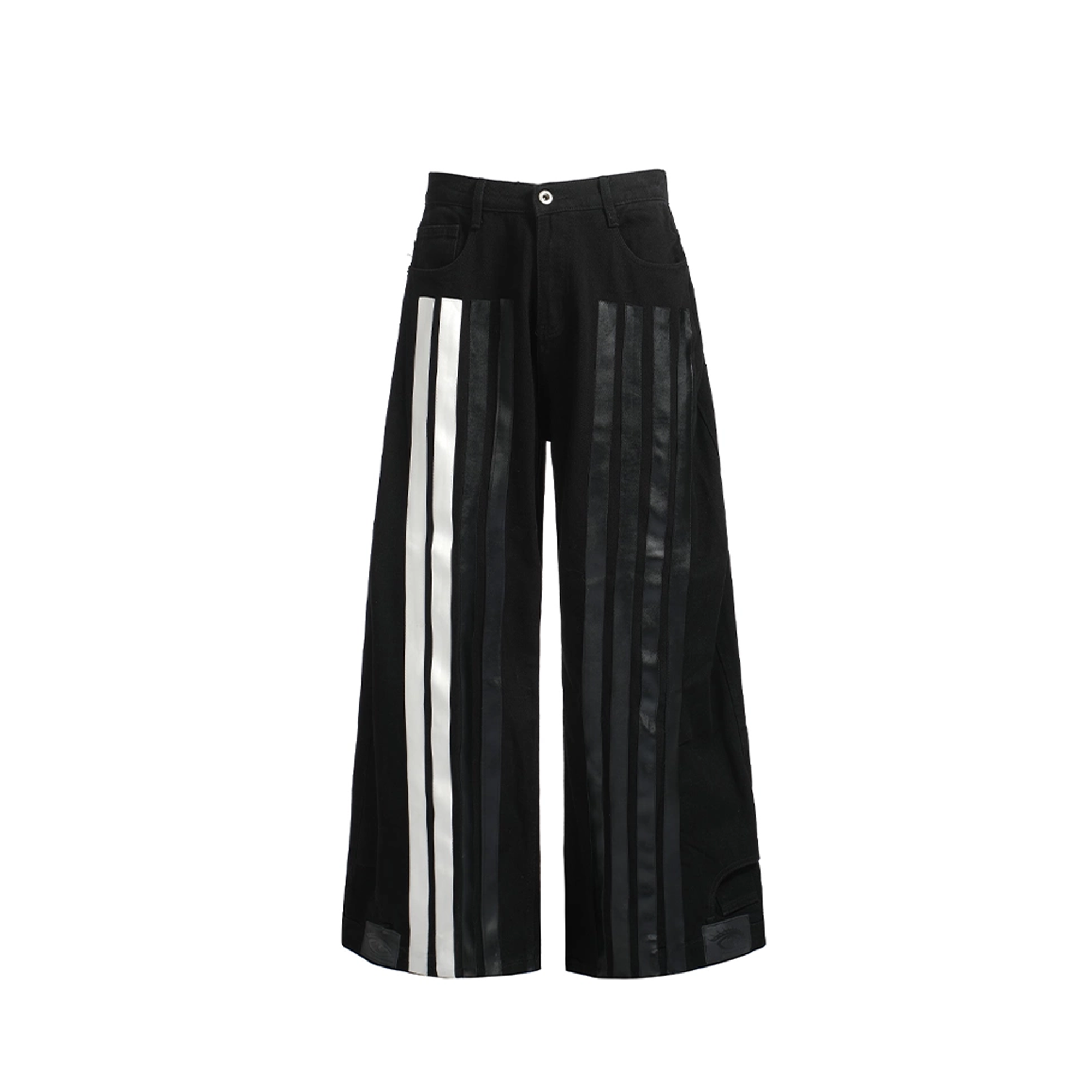 NOTHINGNESS WORLD Four-Stripe Wide-Leg Sweatpants, premium urban and streetwear designers apparel on PROJECTISR.com, NOTHINGNESS WORLD