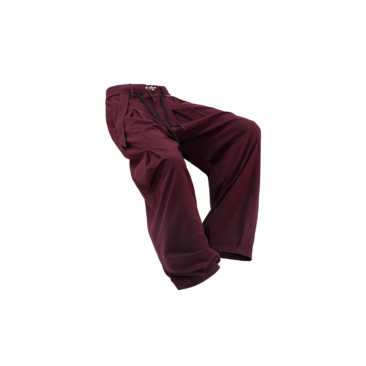 RELABEL Pleated Wide-Leg Elasticated Belt Trousers