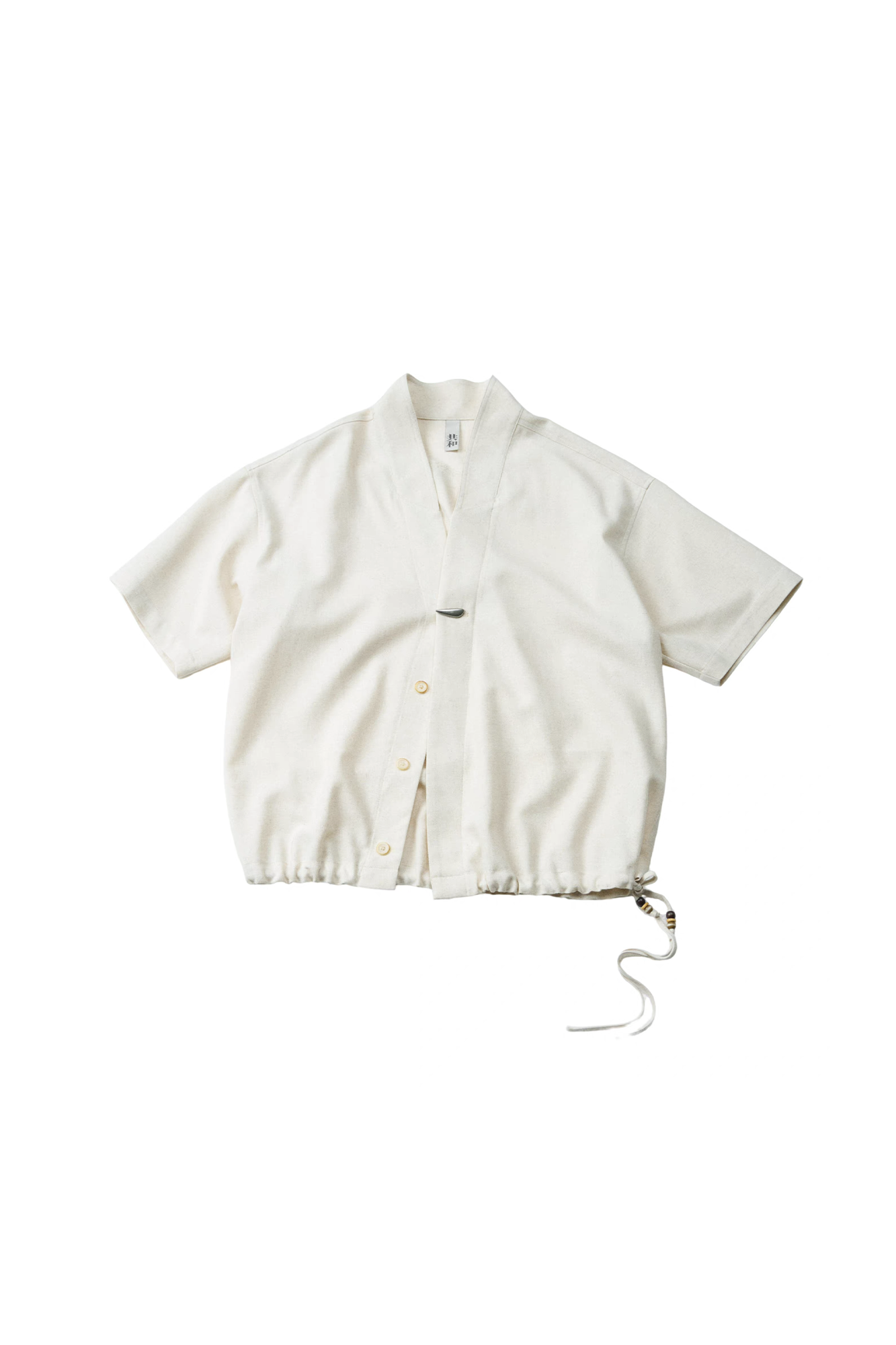 GONGHE REPUB Tencel-Linen Open-Collar Shirt, premium urban and streetwear designers apparel on PROJECTISR.com, GONGHE REPUB
