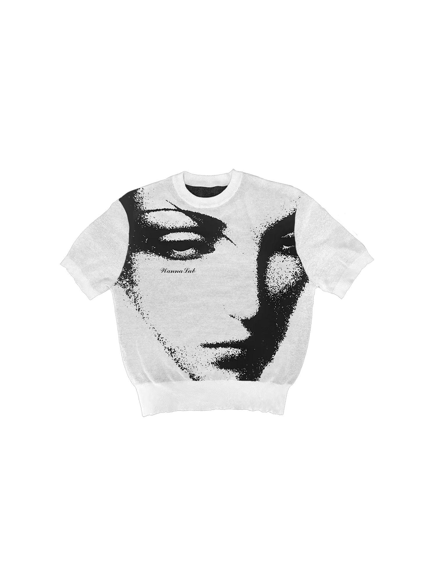 WANNA LAB Portrait Jacquard Knit T-Shirt