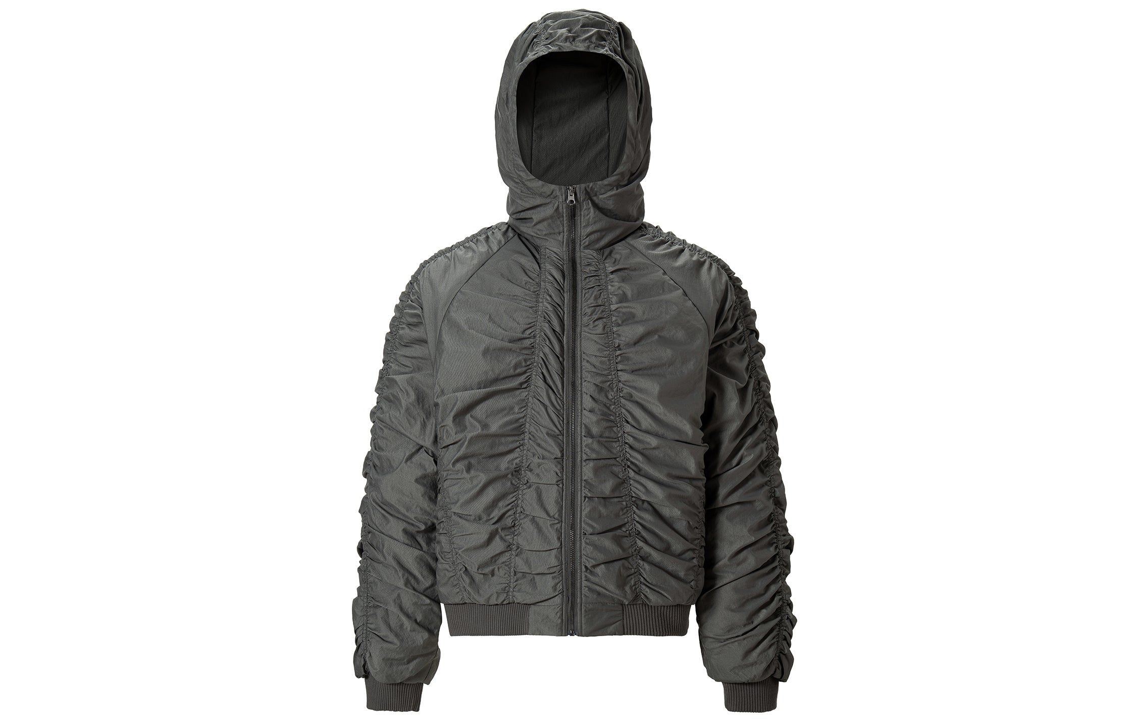 F2CE Ruched Nylon Hooded Bomber