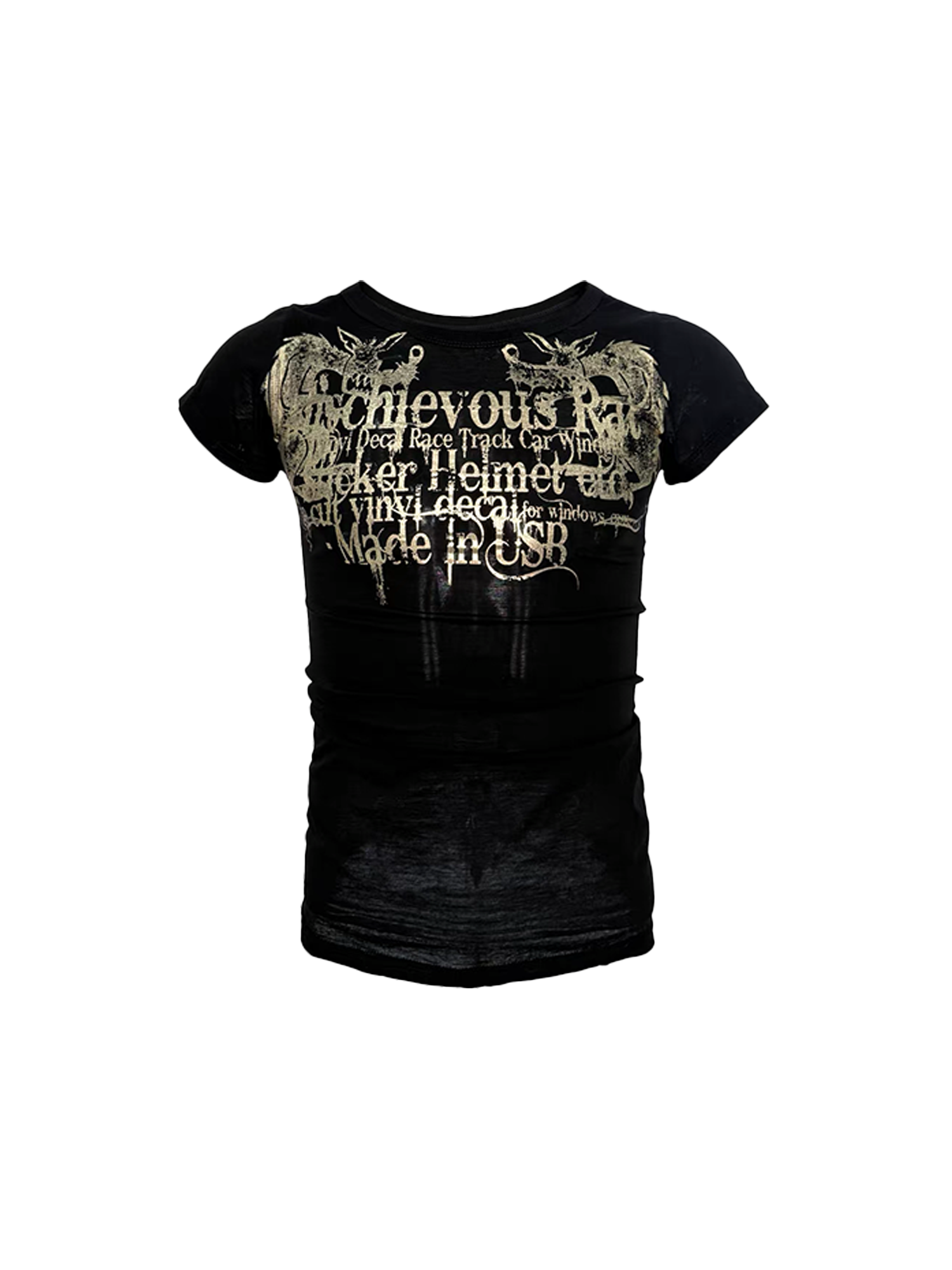 PCCVISION Foil Text Graphic Slim T-Shirt, premium urban and streetwear designers apparel on PROJECTISR.com, PCCVISION