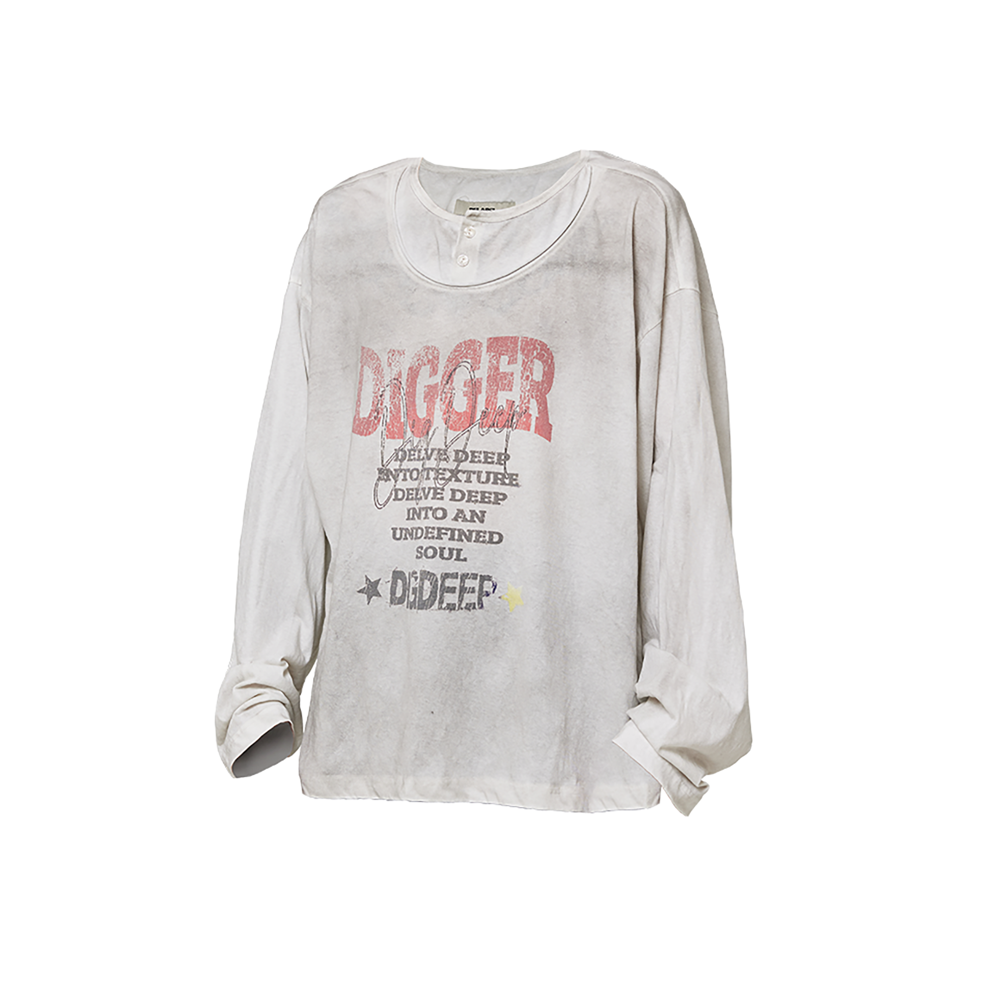 RELABEL Distressed Graphic Long-Sleeve Tee
