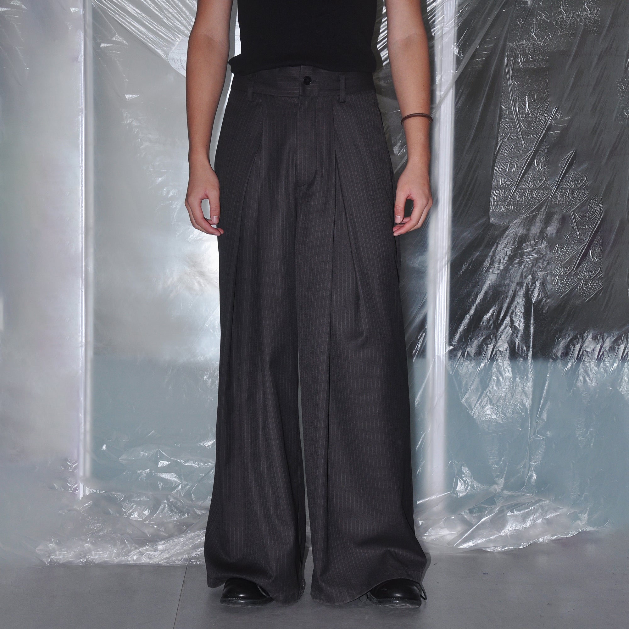 7440 37 1 Pleated Pinstripe Trousers