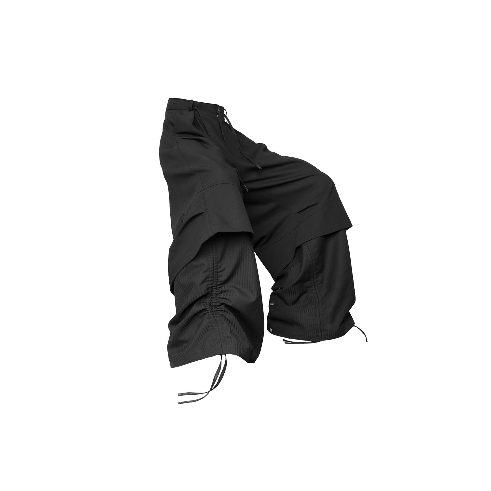 RELABEL Faux Layered Oversized Pants Black