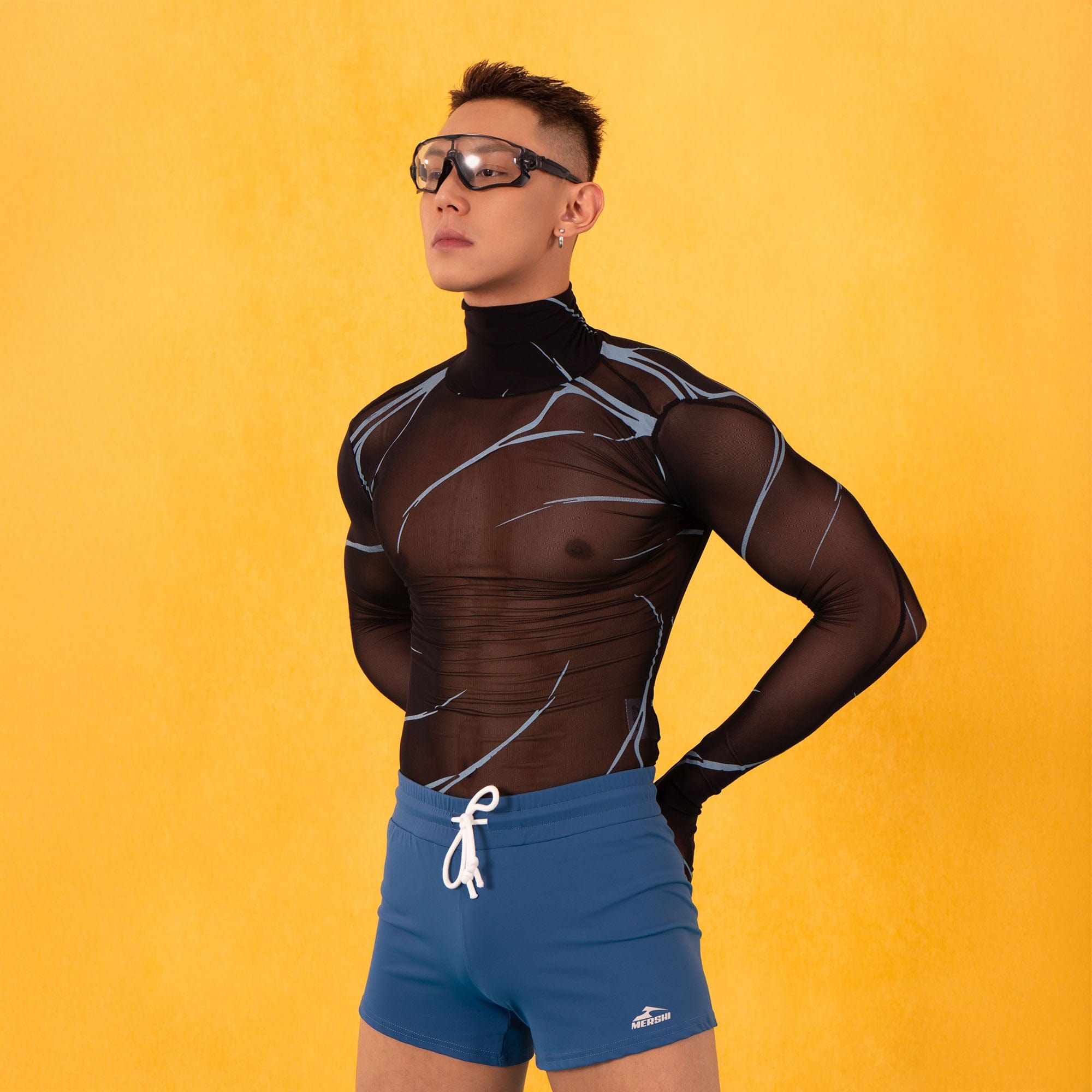 CLP Lightning Mesh Sheer Slim Turtleneck, premium urban and streetwear designers apparel on PROJECTISR.com, CLP