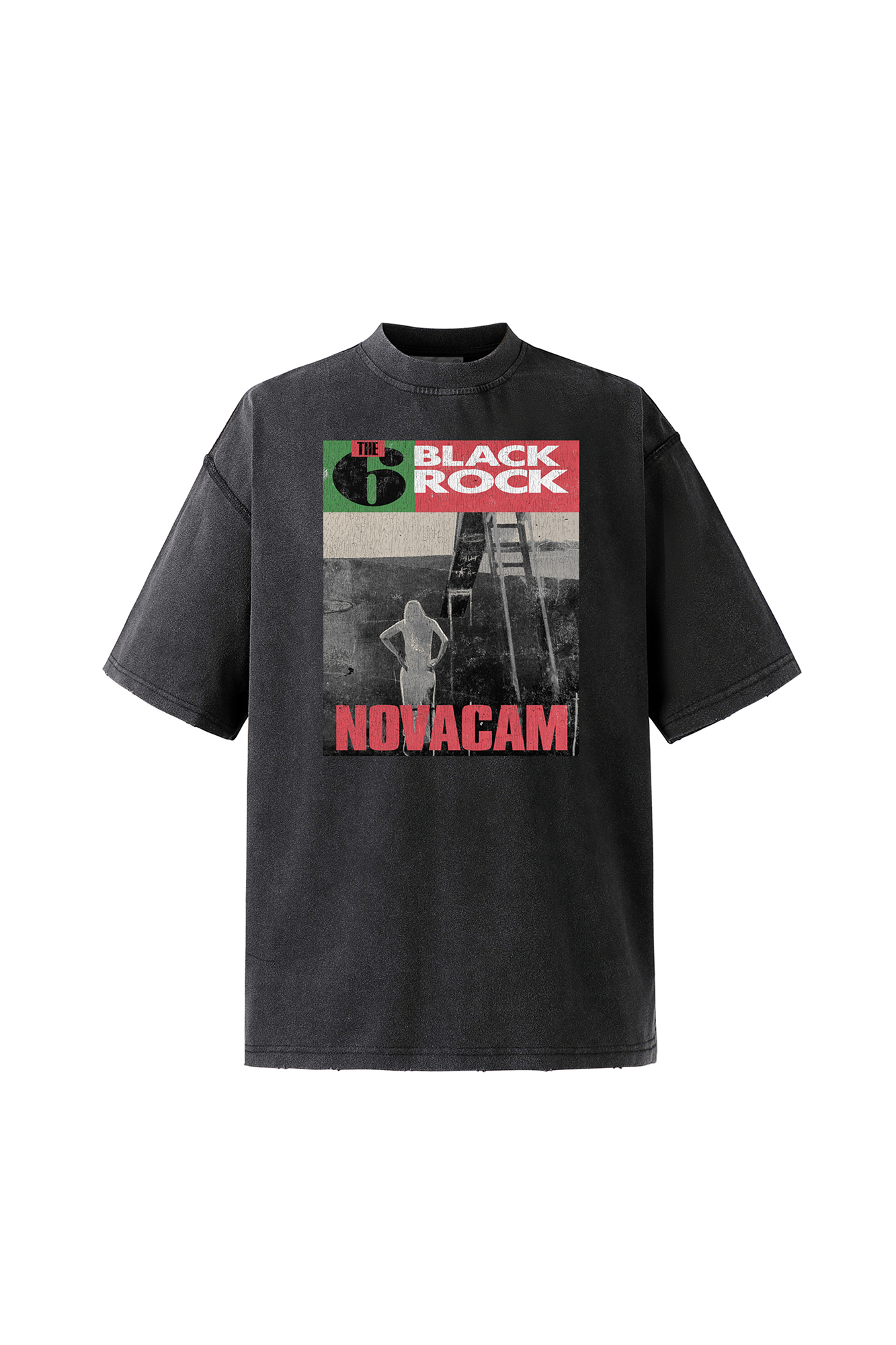NOVACAM Washed Rock Graphic Reverse-Seam T-Shirt
