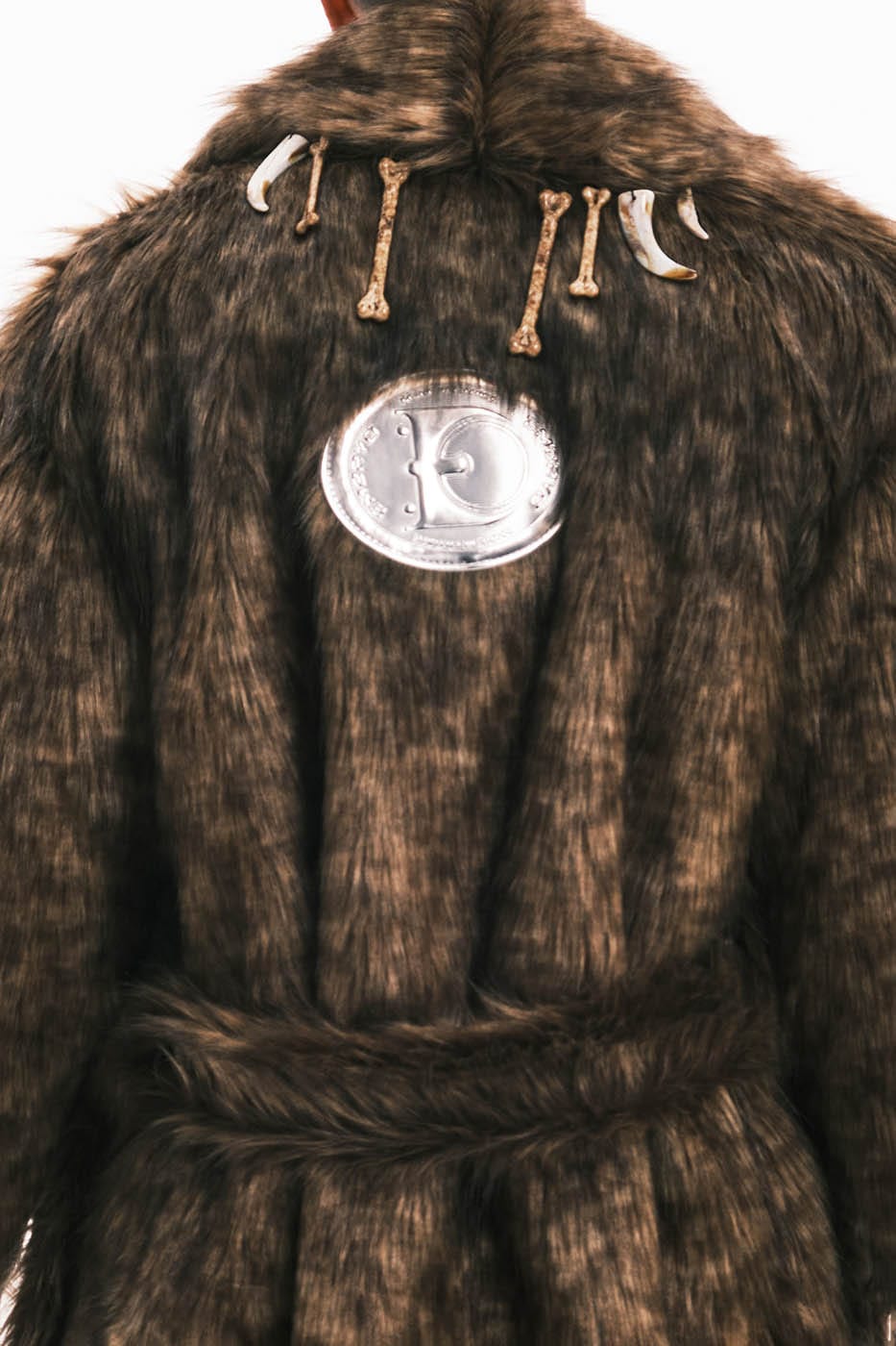 EMBRYO Faux Fur Bone Coat, premium urban and streetwear designers apparel on PROJECTISR.com, EMBRYO