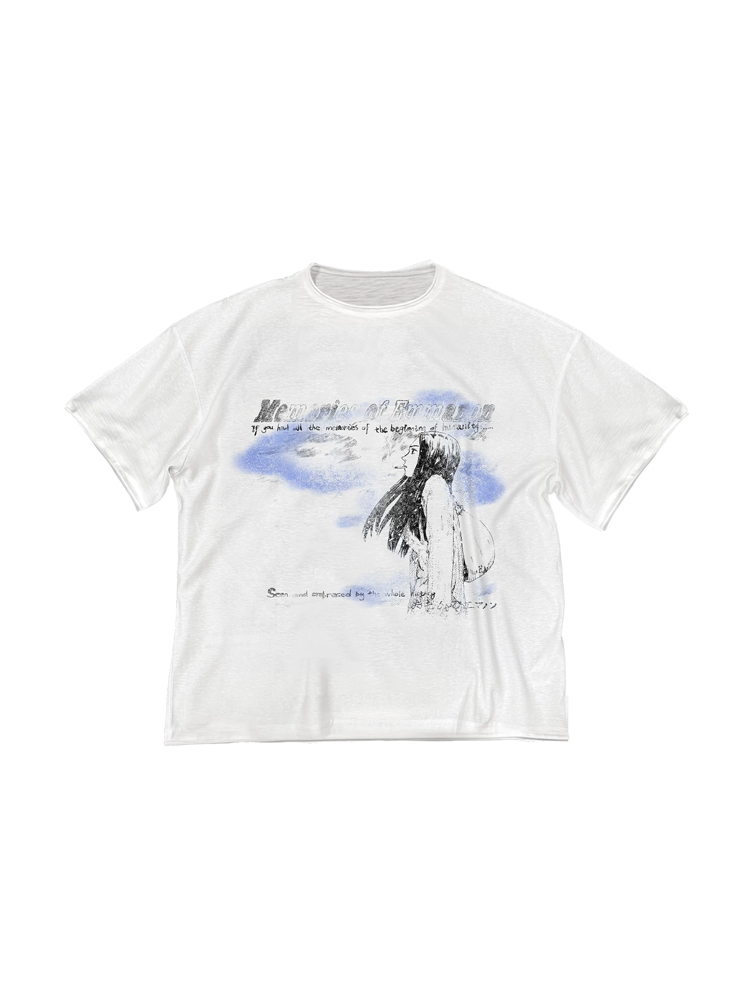 WANNA LAB Graphic Rolled-Hem T-Shirt