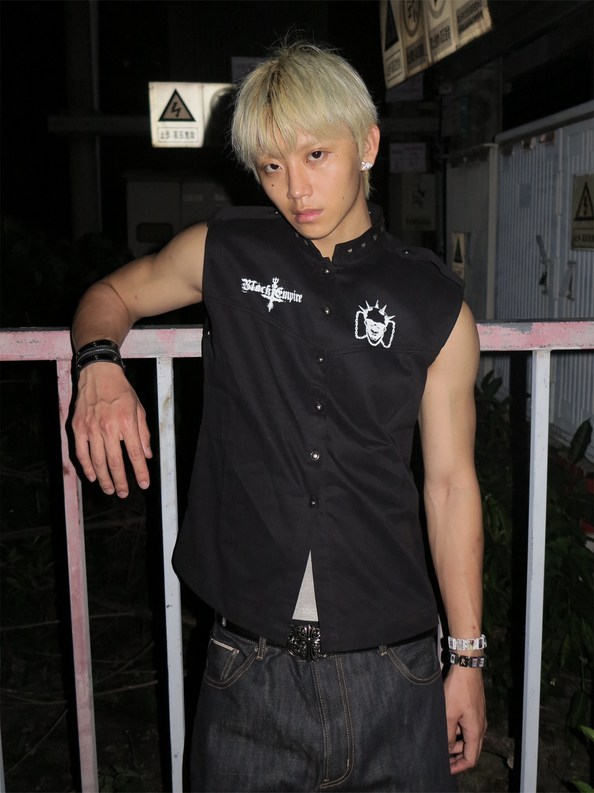 DREAM BAND Skull Studded Stand-Collar Vest
