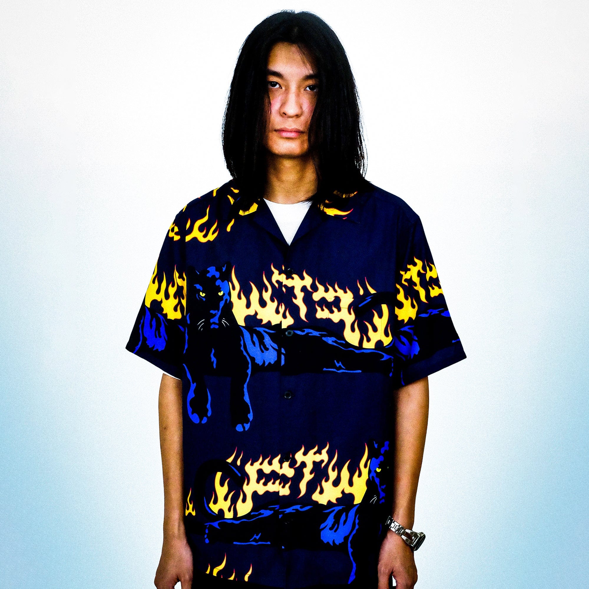 WCC Flaming Panther Half-Shirt, premium urban and streetwear designers apparel on PROJECTISR.com, WCC