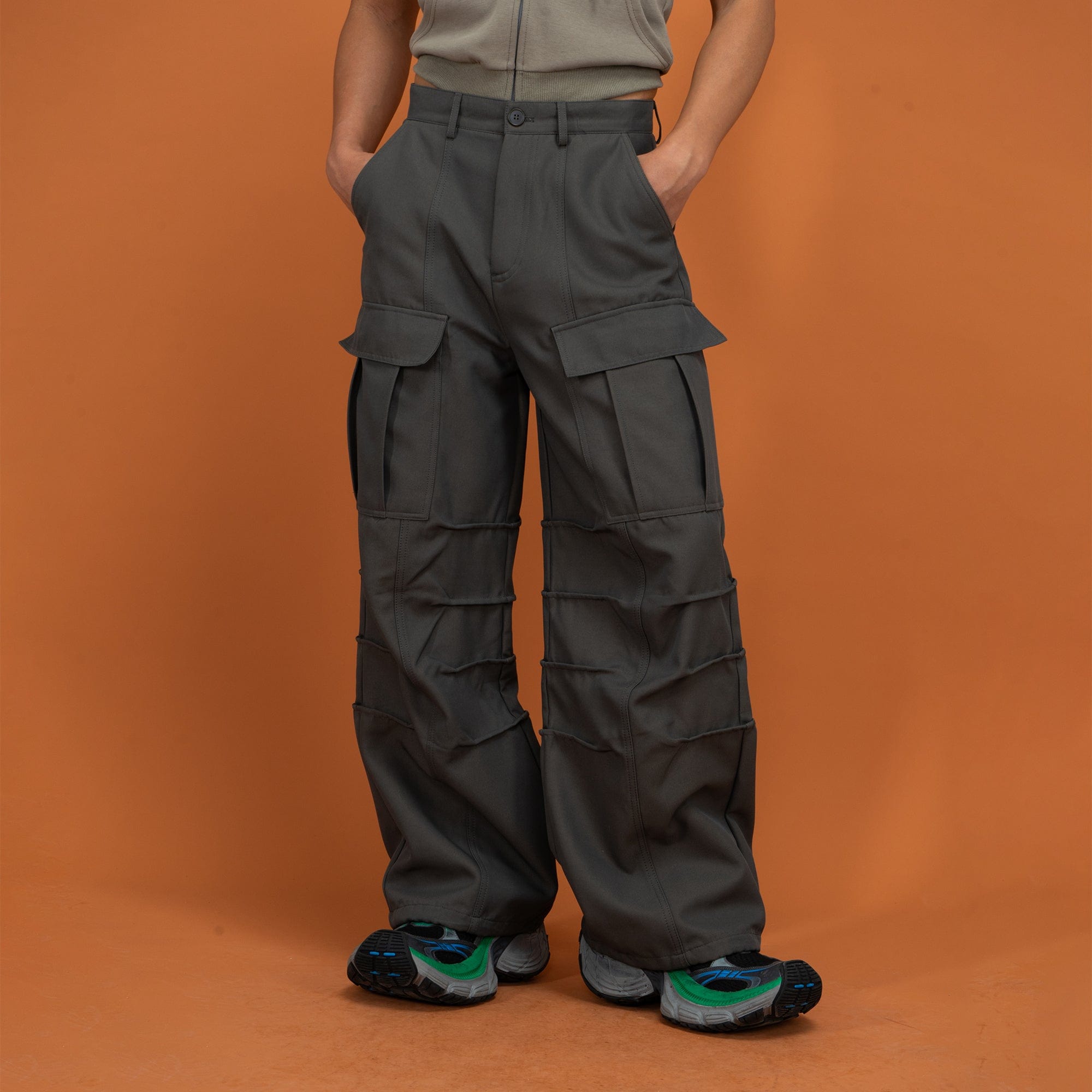 CLP Big-Pocket Crinkled Cargo Pants