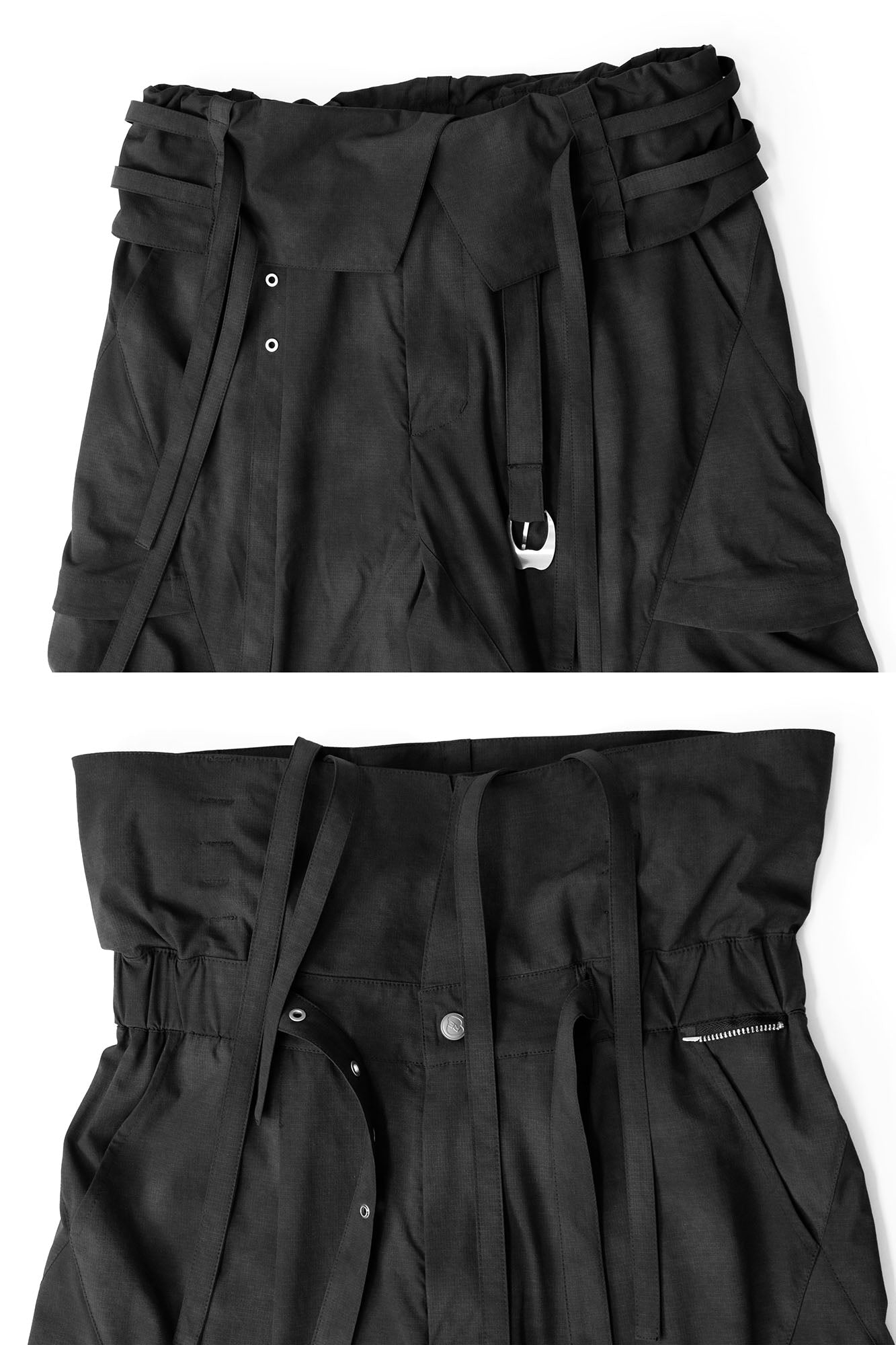 RELABEL Detachable Ruched Inverted Waist Cargo Pants, premium urban and streetwear designers apparel on PROJECTISR.com, RELABEL