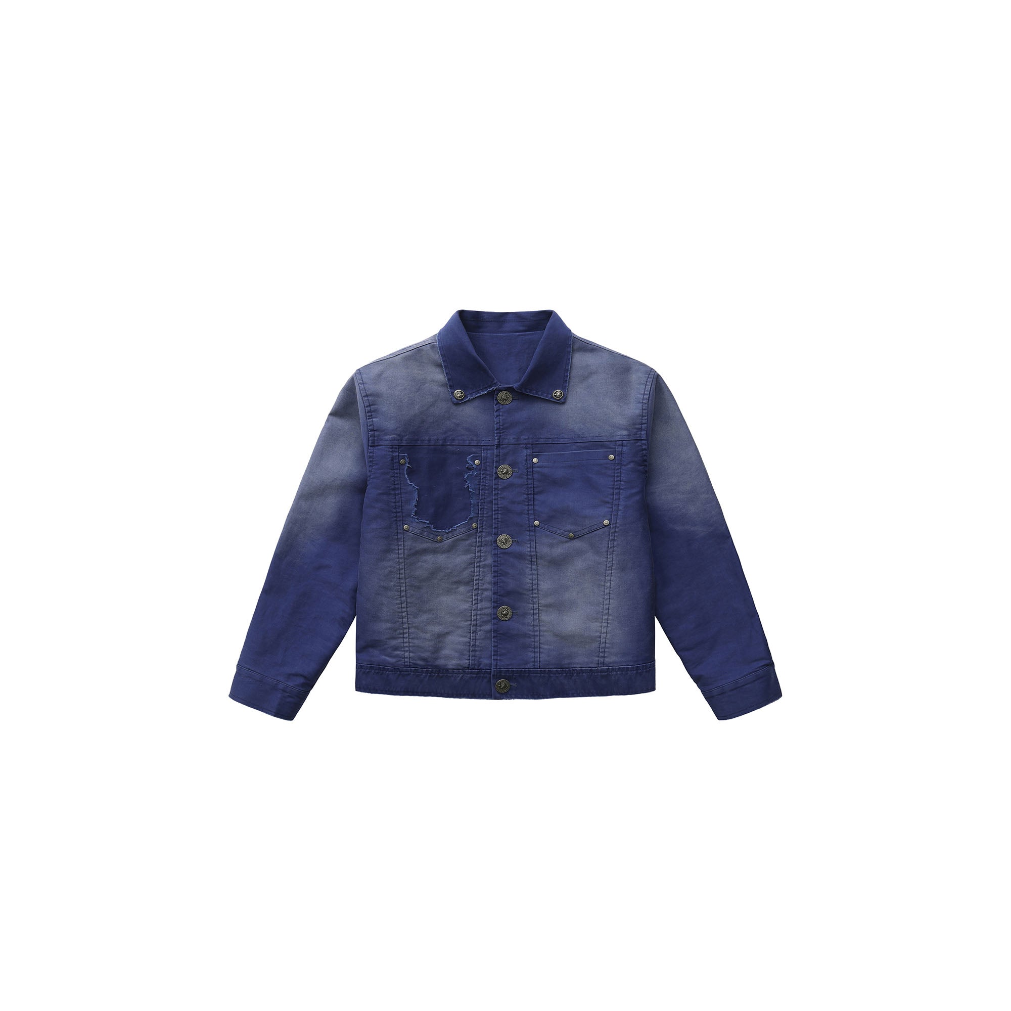 LUUUCAM Classic Distressed Washed Denim Jacket