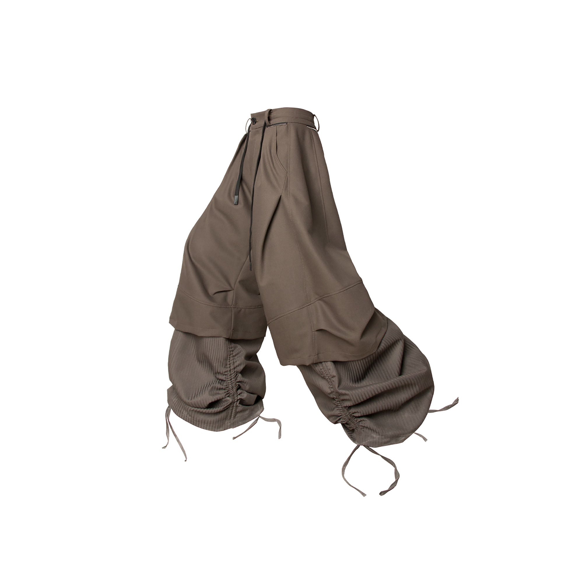 RELABEL Faux Layered Oversized Pants Brown