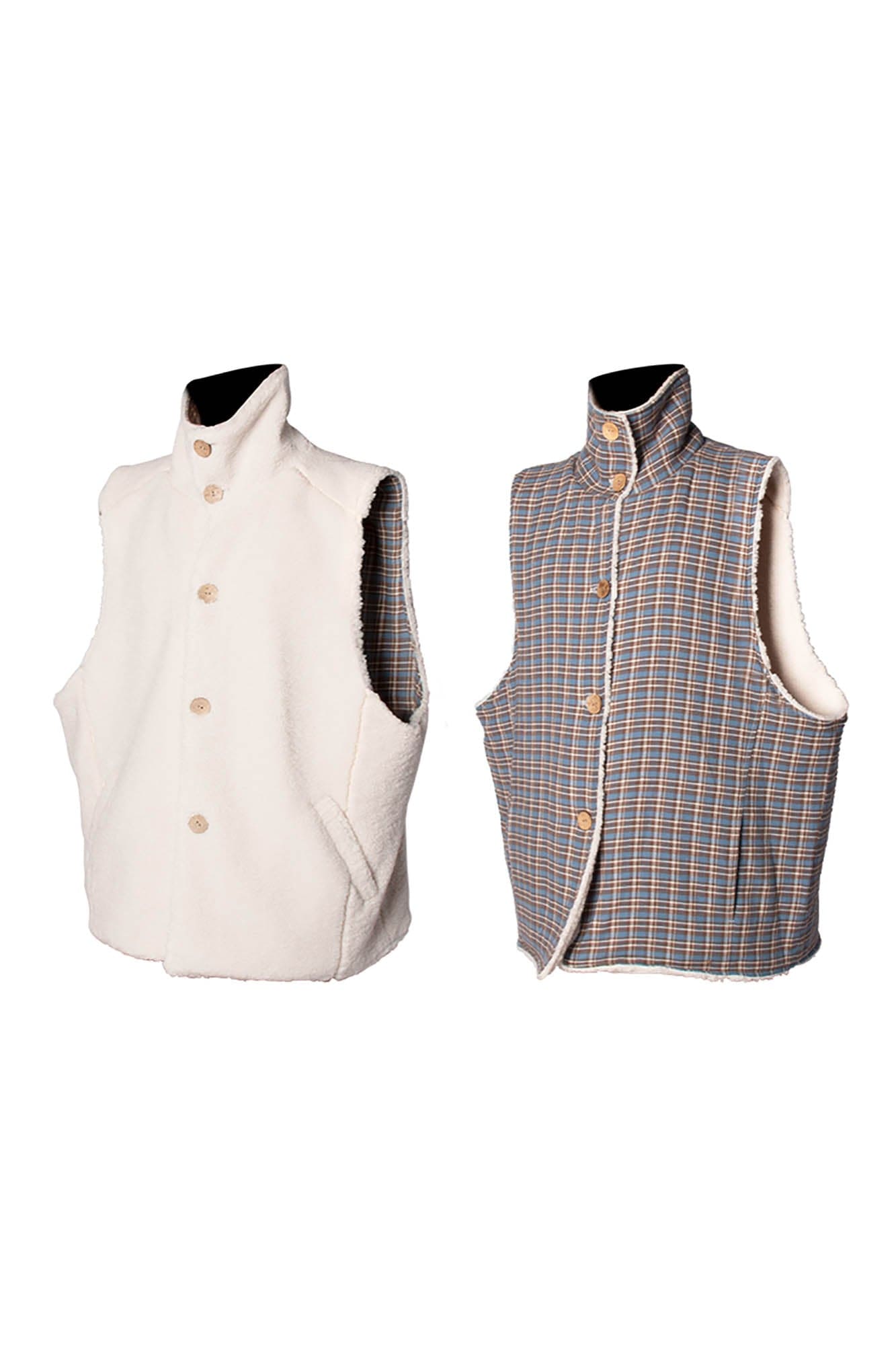 RELABEL Pupa Reversible Plaid Fleece Vest