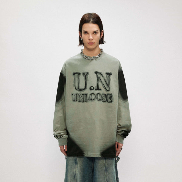 国内未入荷 OVDY - Unloose Ink Gradient Long-Sleeve Tee OVDY Unloose Ink Gradient Long-Sleeve Tee