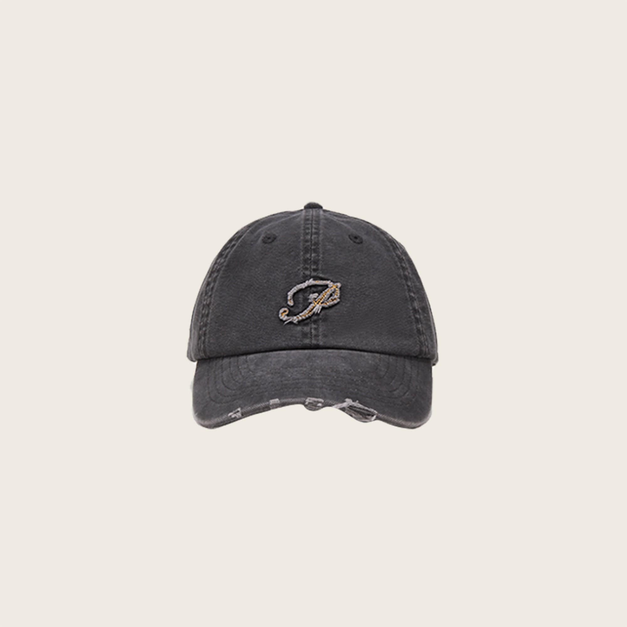 OPICLOTH Distressed LOGO Embroidered Cap, premium urban and streetwear designers apparel on PROJECTISR.com, OPICLOTH