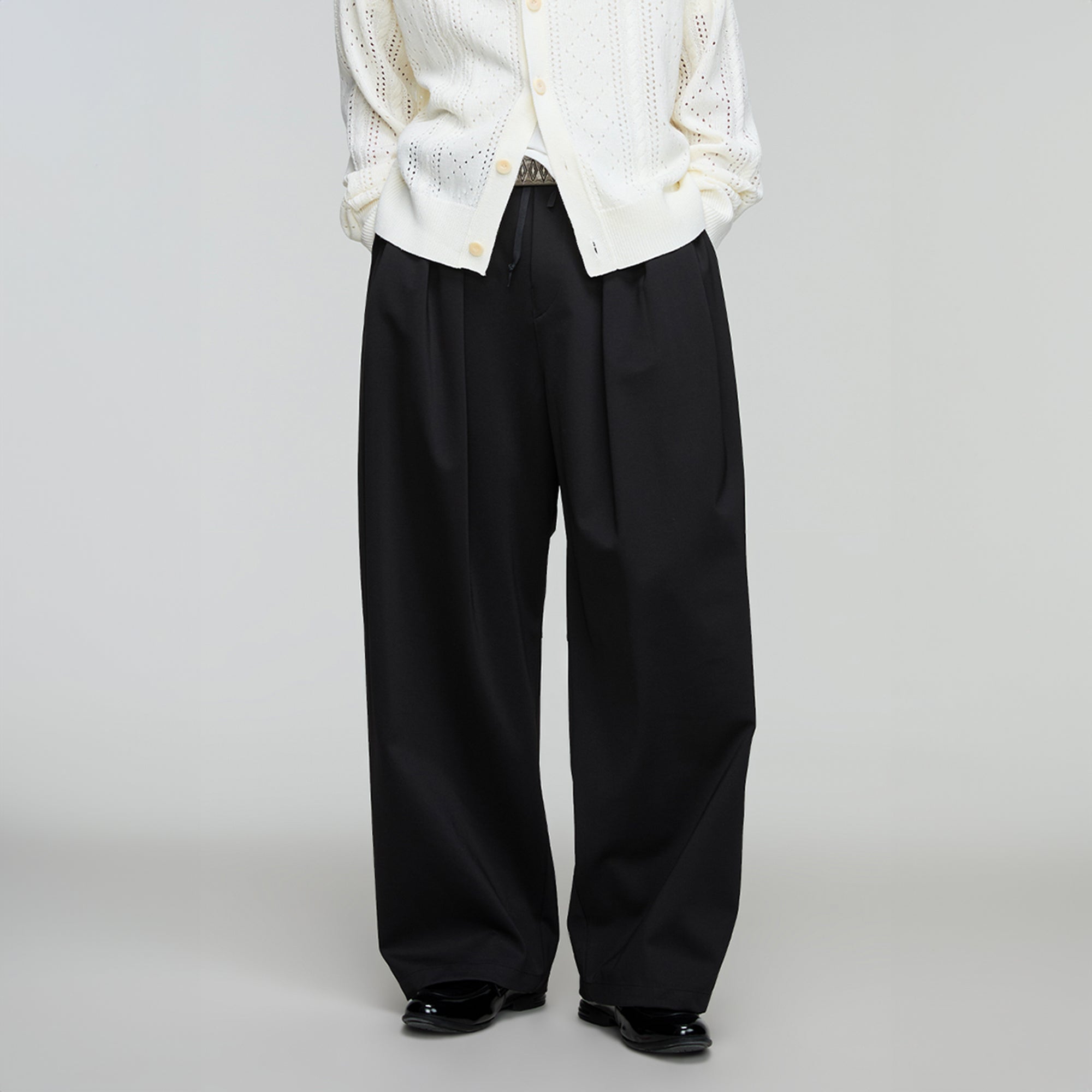 OPICLOTH Pleated Drawstring Oversized Pants