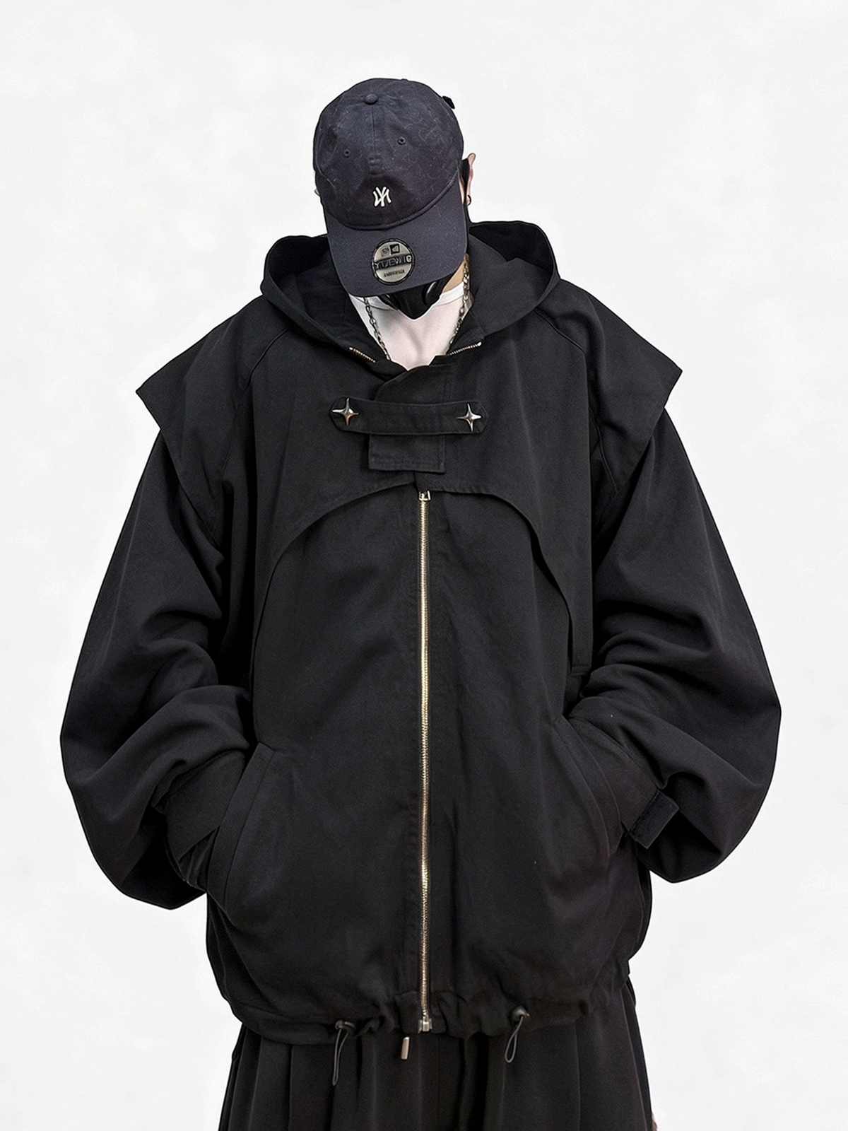 UUCSCC Retro Hip-Hop Oversized Hooded Jacket, premium urban and streetwear designers apparel on PROJECTISR.com, UUCSCC