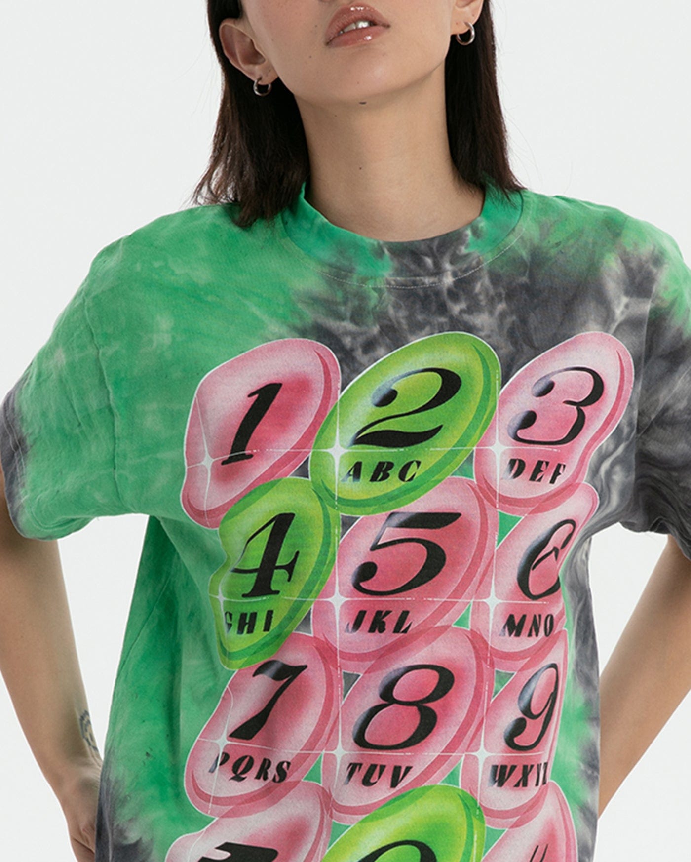 RTVG Tie-Dye Full-print Telephone T-Shirt