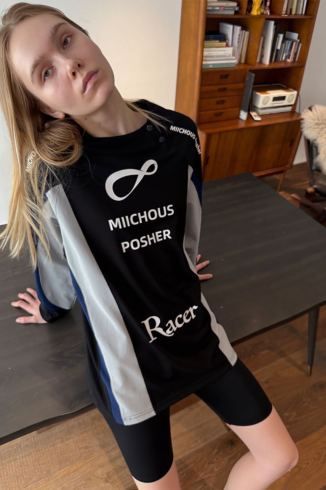 MIICHOUS Contrast Spliced Racing UV Protection Long-Sleeve Tee