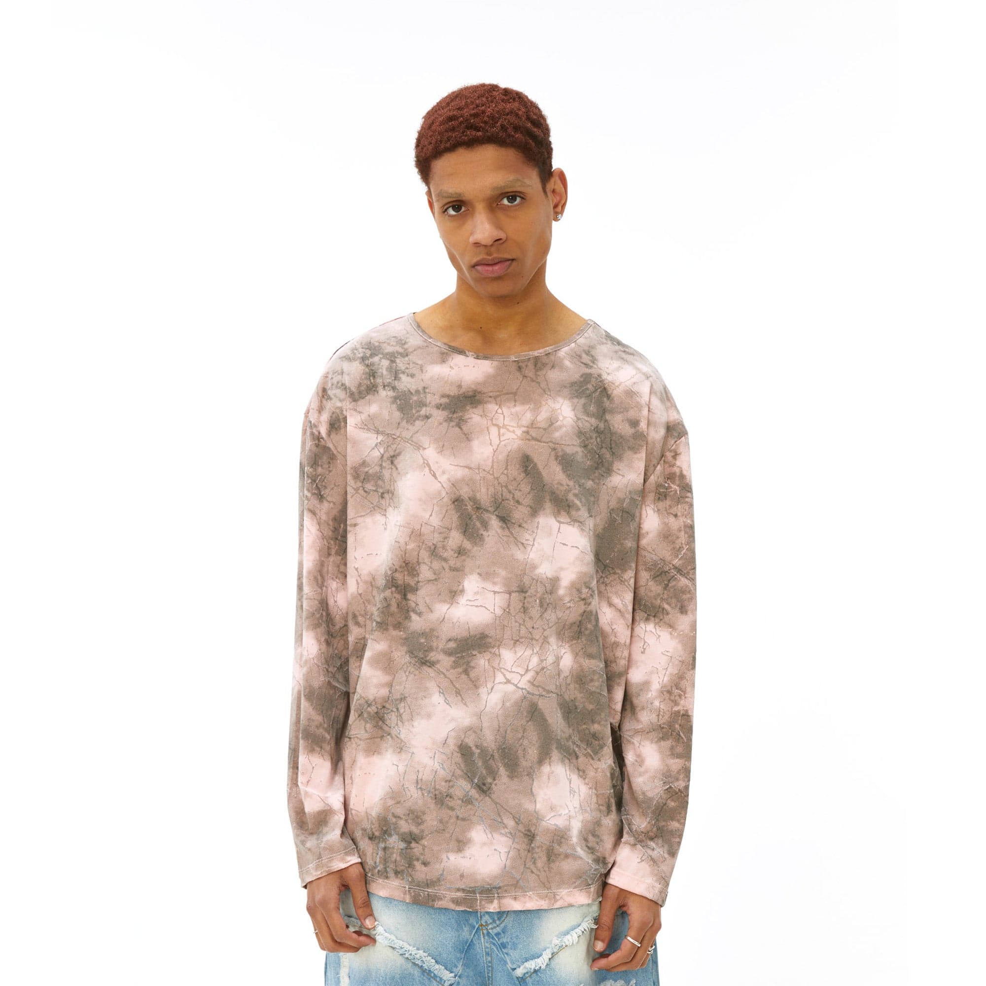 VANN VALRENCE Distressed Tie-Dye Oversized T-Shirt, premium urban and streetwear designers apparel on PROJECTISR.com, VANN VALRENCE