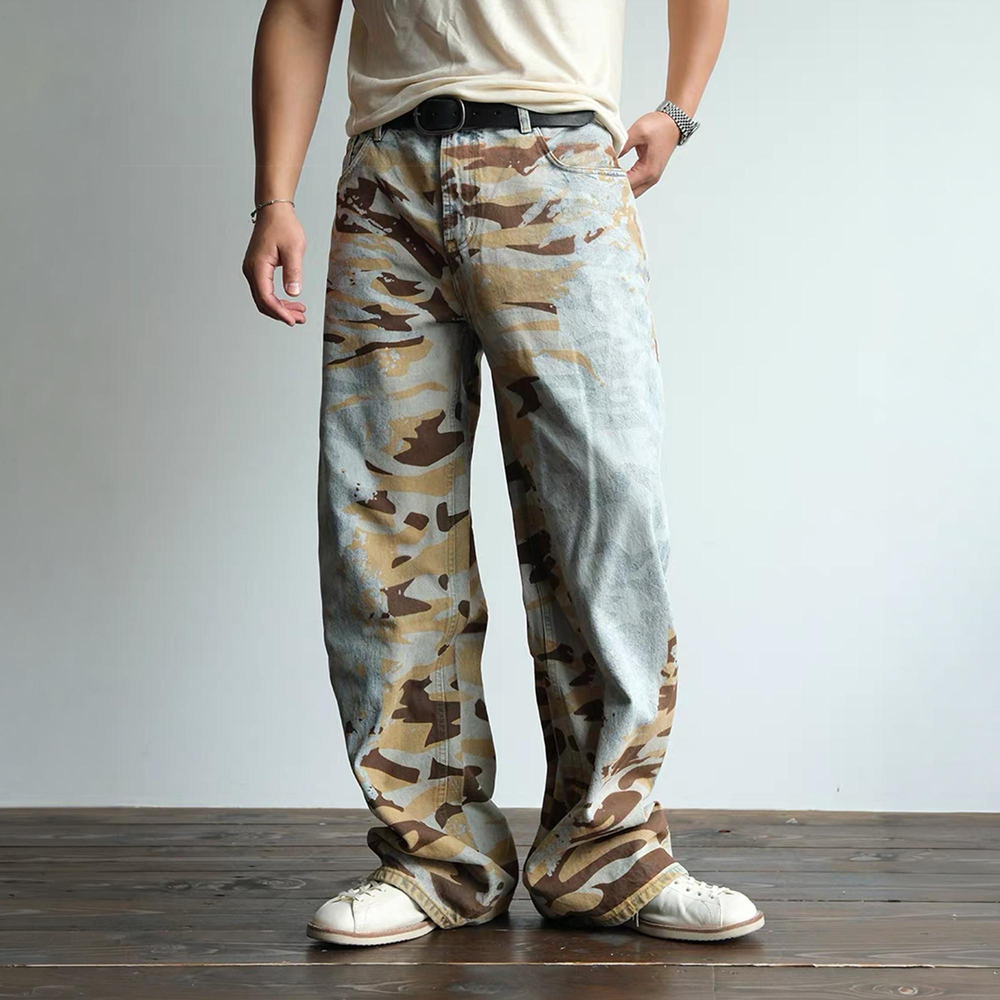NEIGBORL Retro Washed Camo Jeans