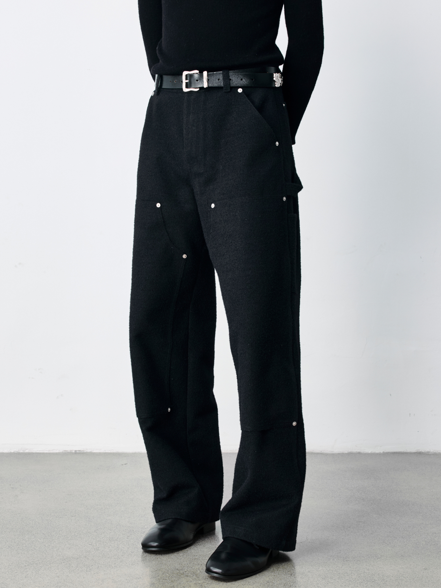 GRAINMUSTARD Brushed Raw Denim Studded Logger Pants