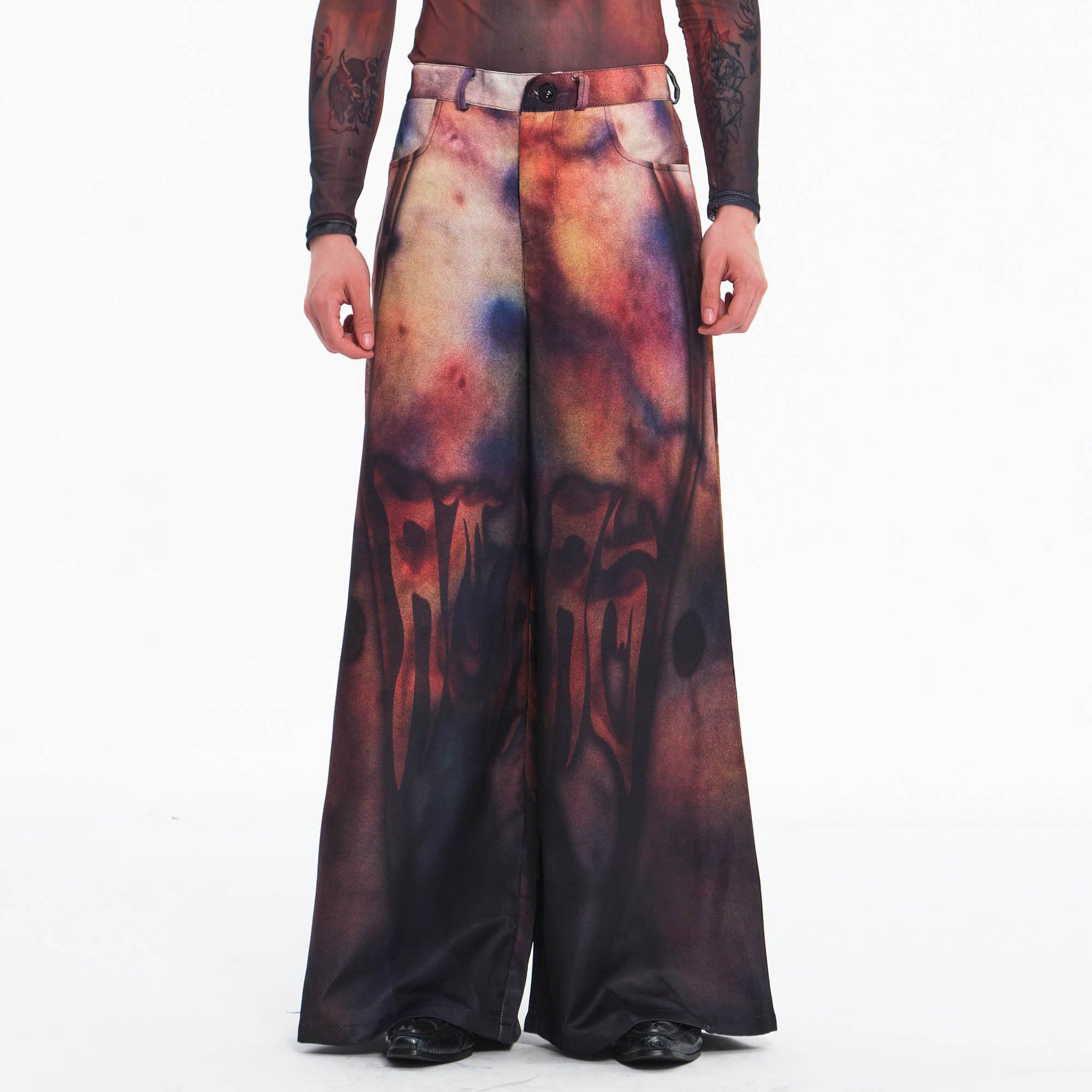 EMBRYO Bruised Stain Wide-Leg Pants