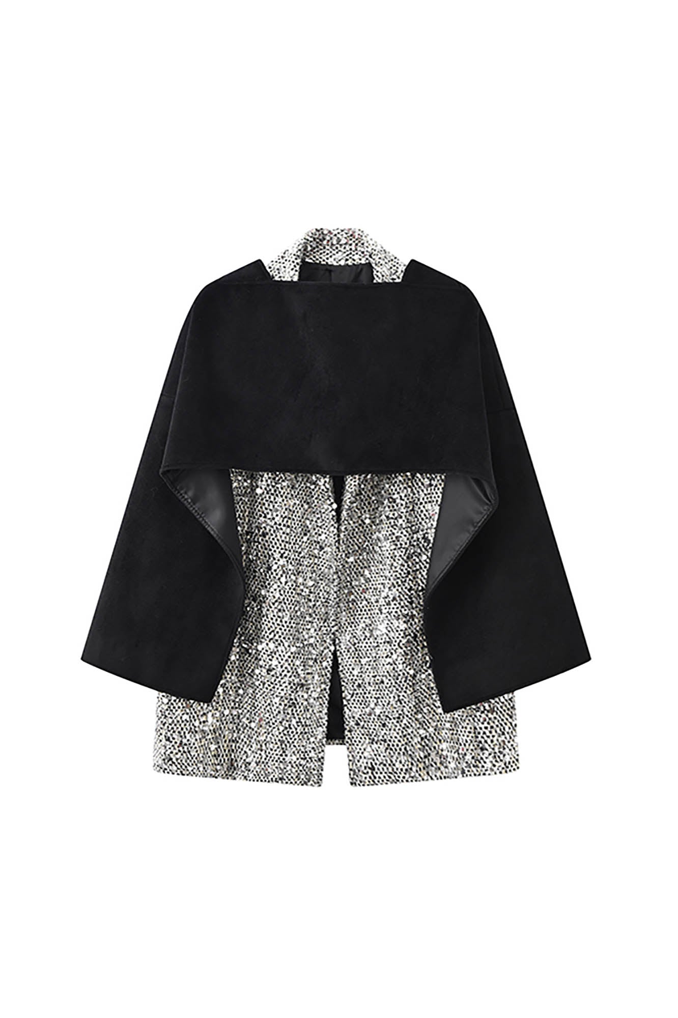 JIECHI Star Frost Layered Cape Coat