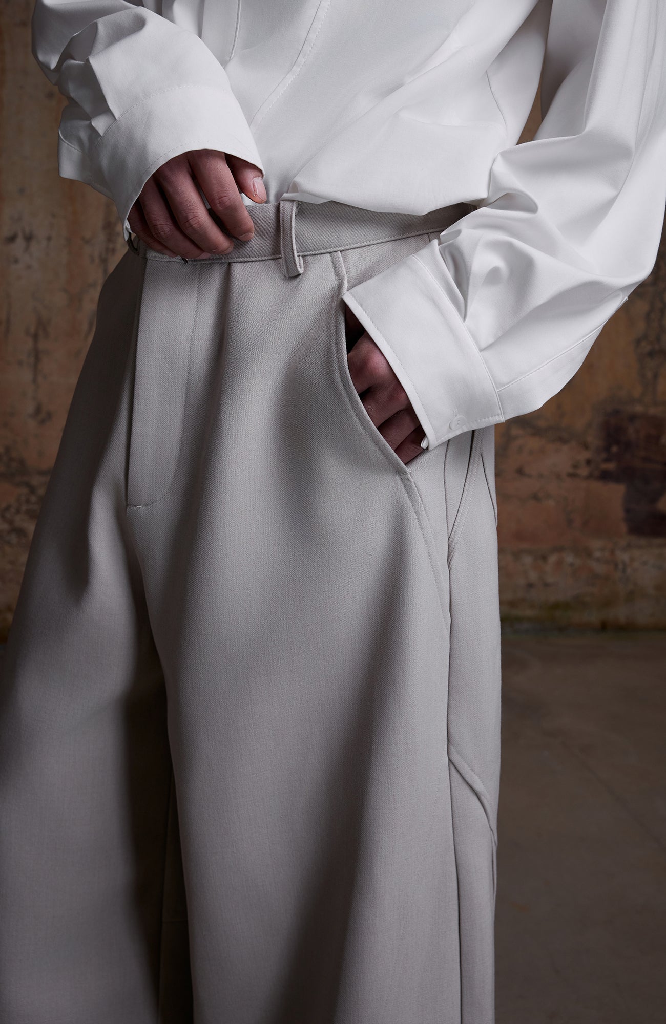 2000RSK Paneled Button-Fly Straight-Leg Trousers
