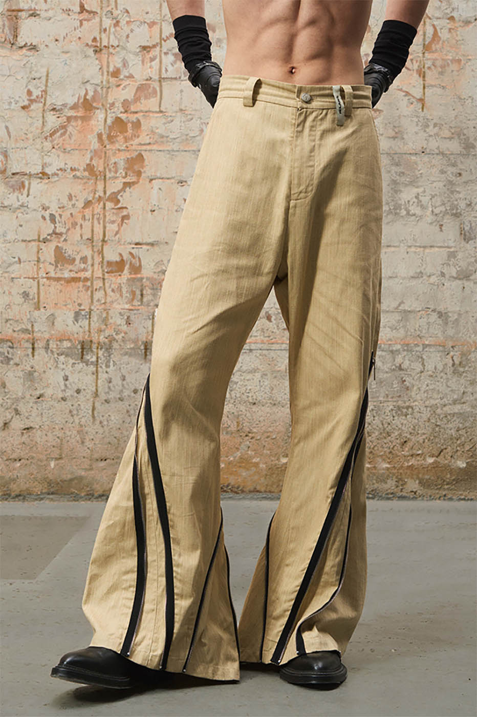 RELABEL Split Multi-Zipper Washed Pants, premium urban and streetwear designers apparel on PROJECTISR.com, RELABEL