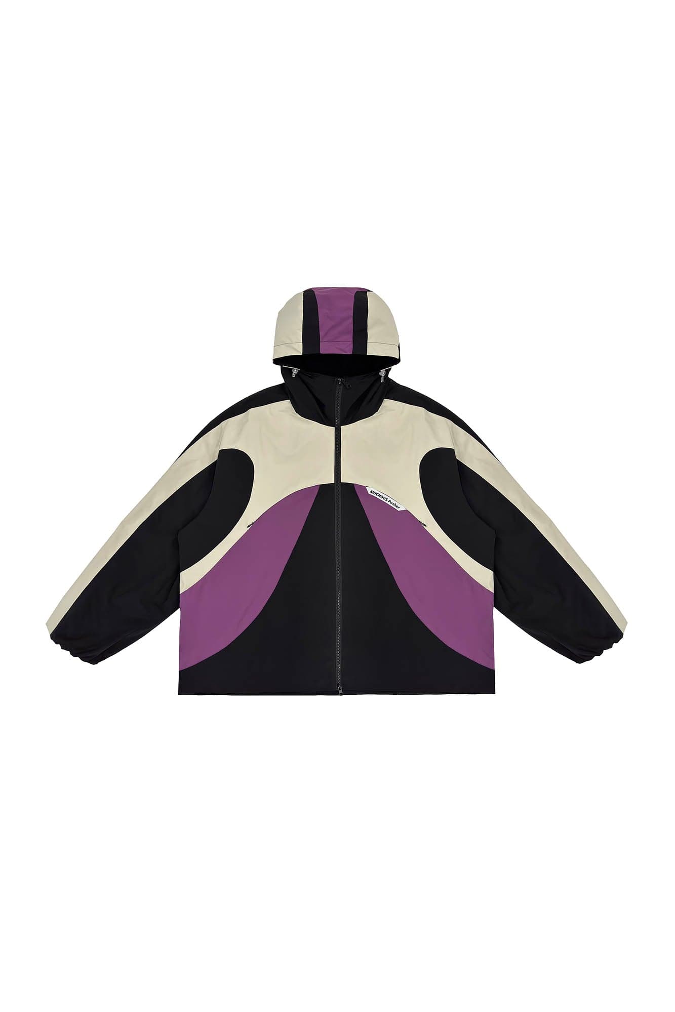 MIICHOUS EVA Tangram Spliced Hooded Windbreaker