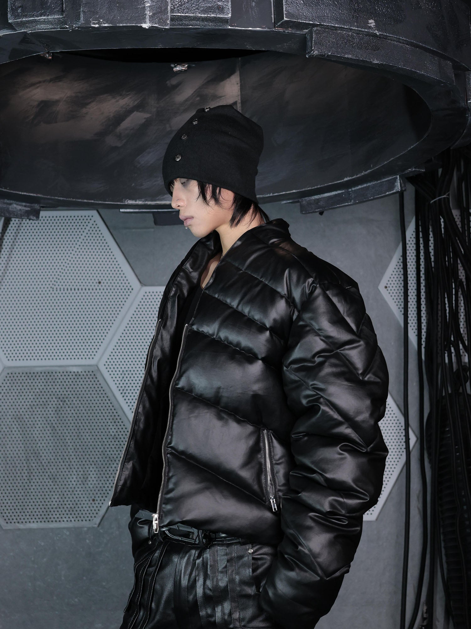 SSIN7 Waxed Chevron Down Jacket