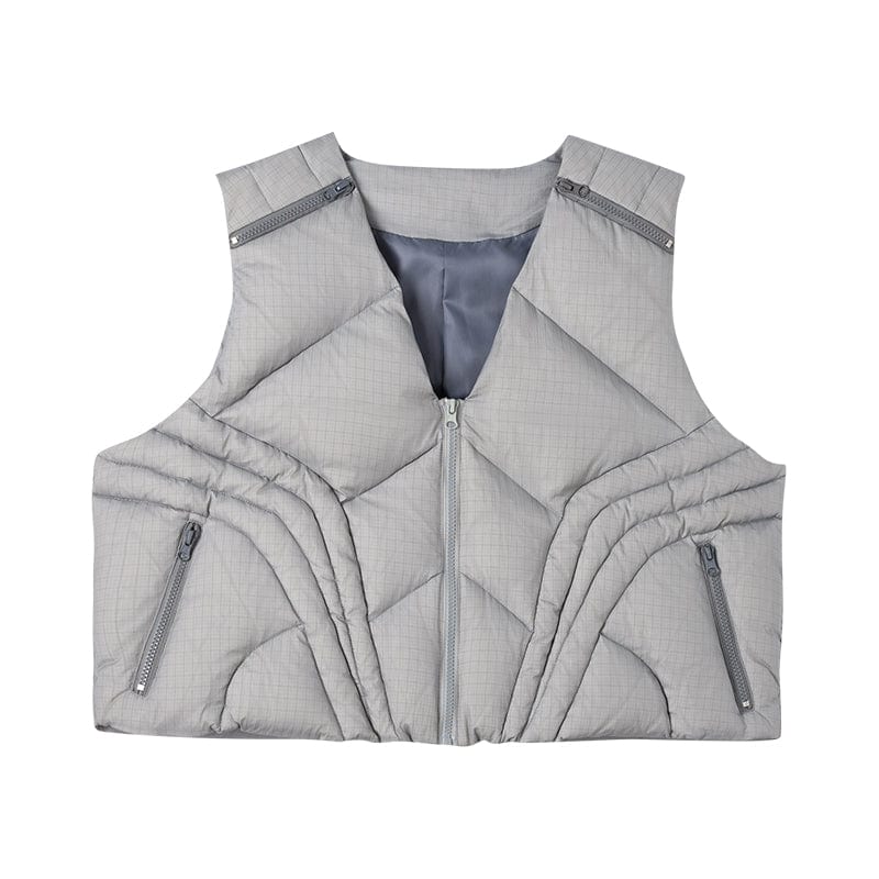 ENSHADOWER Deconstructed Armour Spliced Puffer Vest, premium urban and streetwear designers apparel on PROJECTISR.com, ENSHADOWER