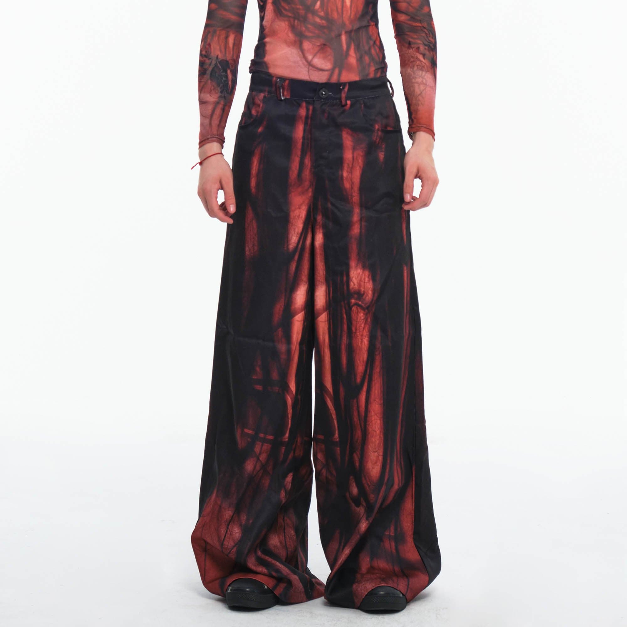 EMBRYO Hair Full-Print Wide-Leg Pants