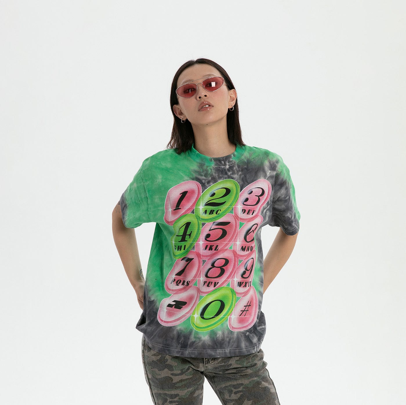 RTVG Tie-Dye Full-print Telephone T-Shirt