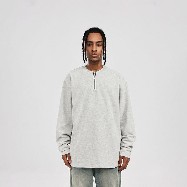 人気商品ランキング Collarless BONELESS Half-Zip Tee L/S Waffle トップス