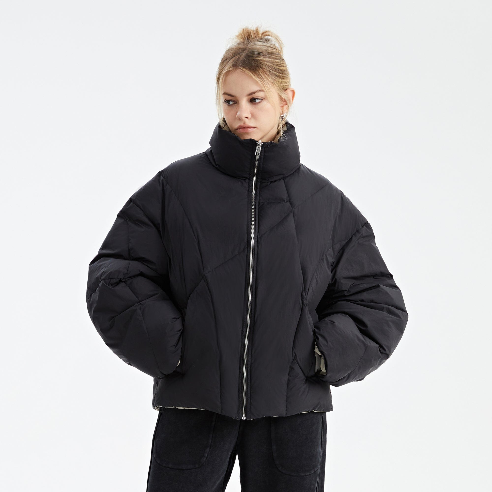 ORGANIC EMOTION Reversible Oversized Waterproof Down Jacket