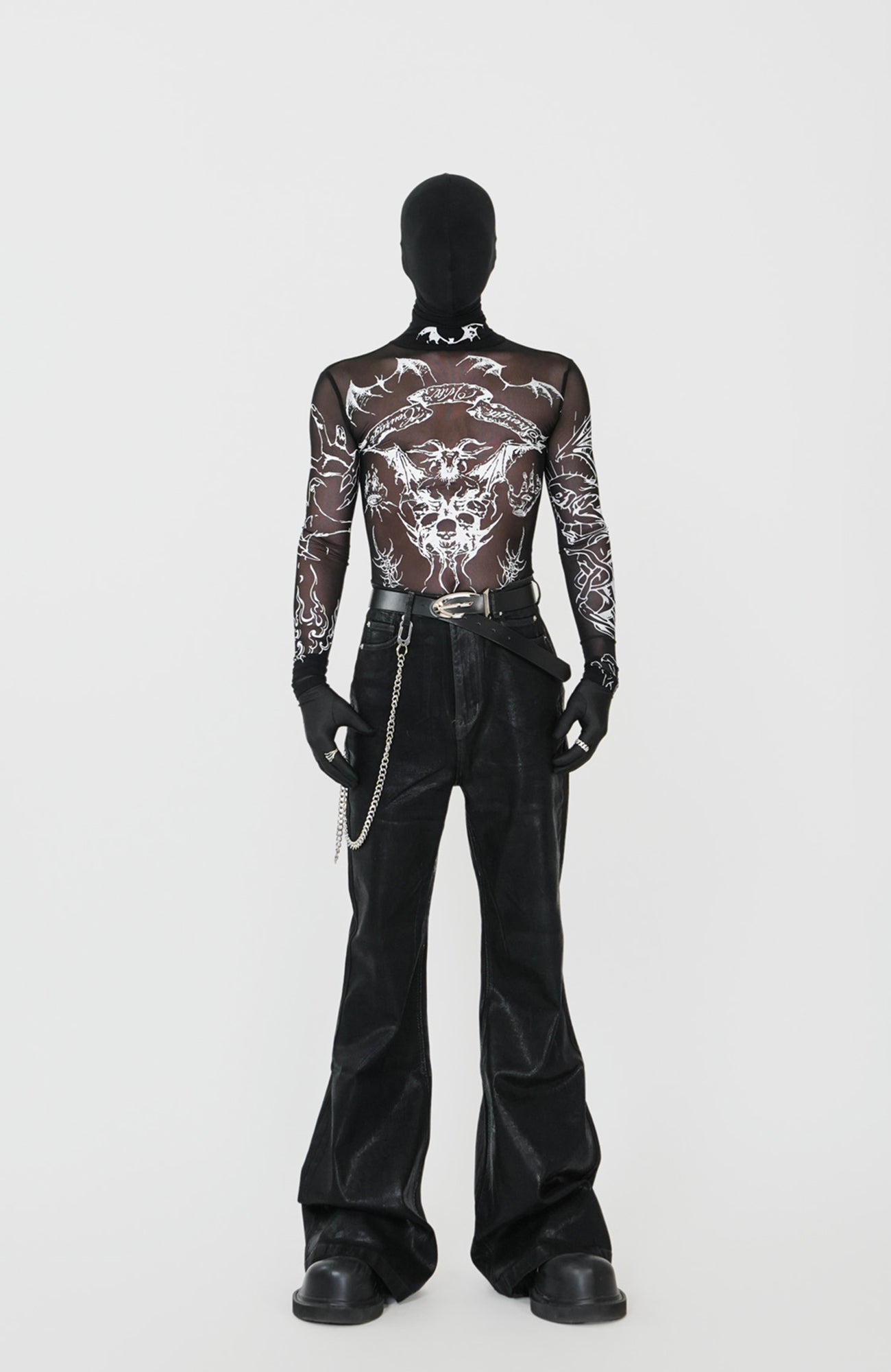 VE2 Gothic Tattoo Mesh Long-Sleeve Tee