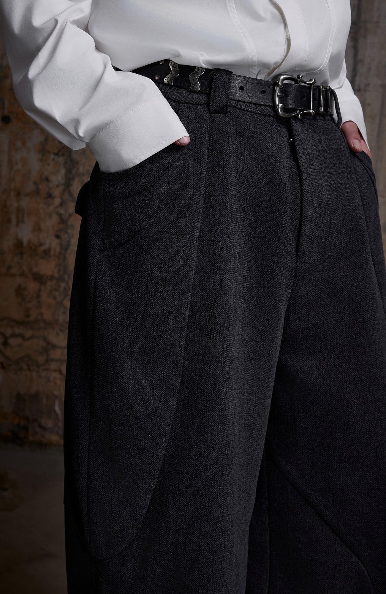 2000RSK Deconstructed Wide-Leg Trousers