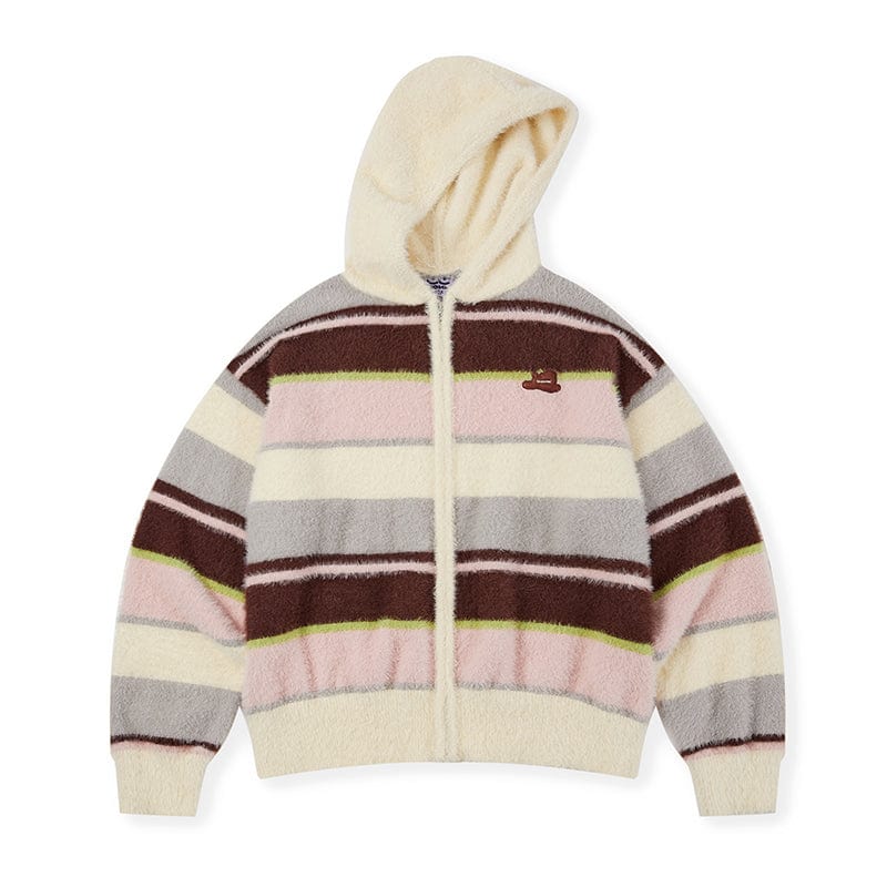 CONKLAB Mohair Stripes Zip-Up Hoodie, premium urban and streetwear designers apparel on PROJECTISR.com, Conklab