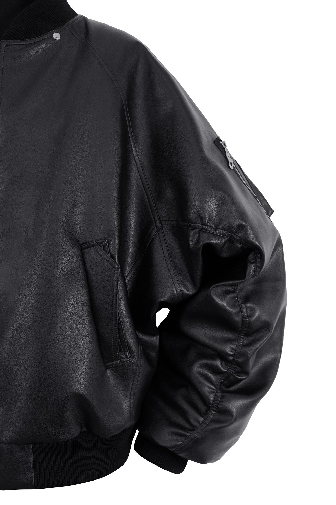 RELABEL Detachable Plush Scarf Ruched Hooded Jacket Black, premium urban and streetwear designers apparel on PROJECTISR.com, RELABEL