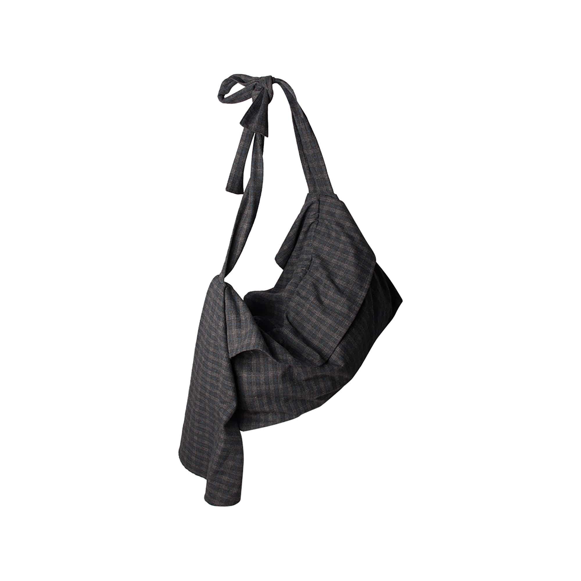 RELABEL Plaid Wool-Blended Knot Handle Hobo Bag, premium urban and streetwear designers apparel on PROJECTISR.com, RELABEL
