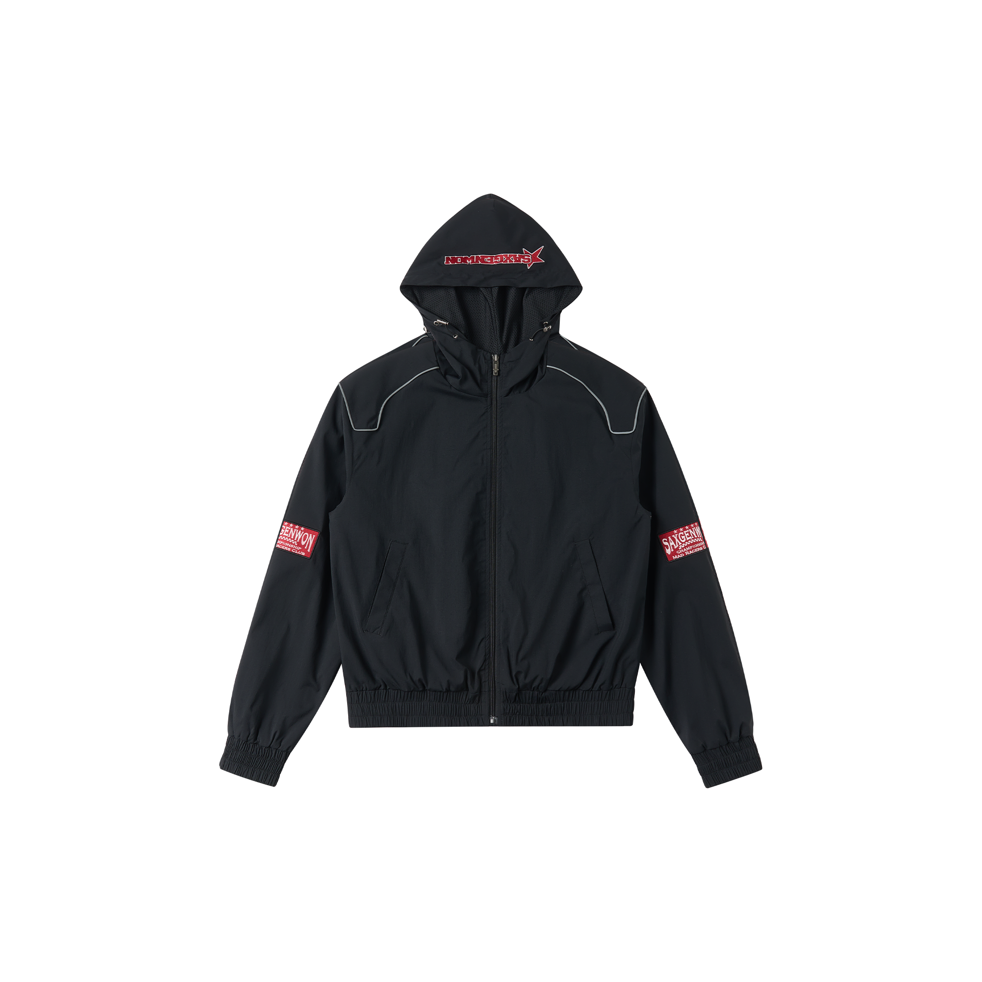 SAVAGEGROWTHWORLD Embroidered Logo Piped Hooded Jacket, premium urban and streetwear designers apparel on PROJECTISR.com, SAVAGEGROWTHWORLD