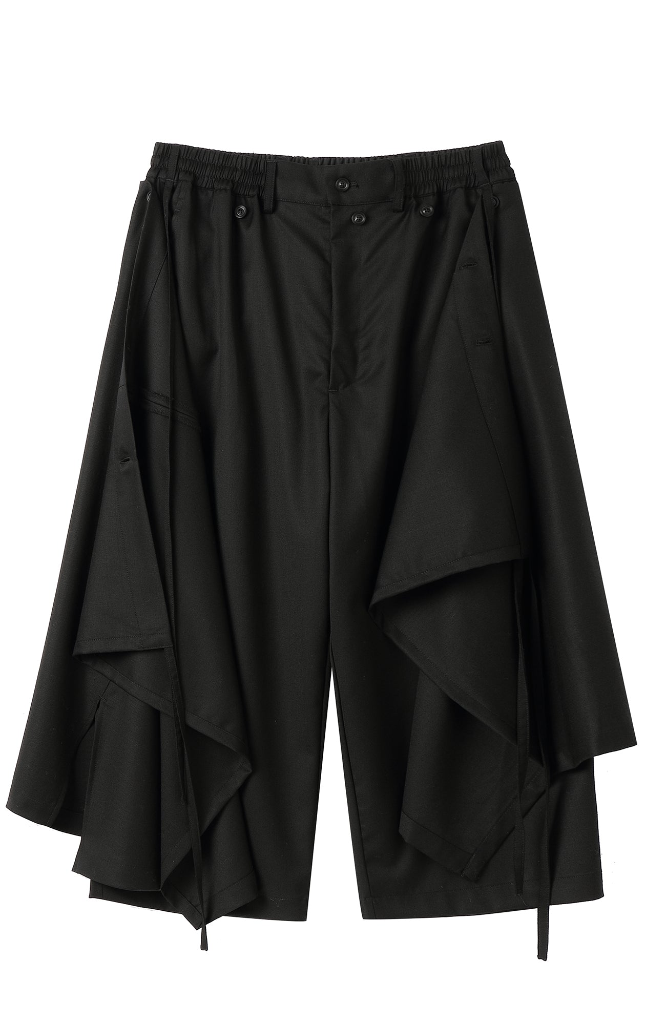 MOITIEDEPETALE Detachable Asymmetric Wide-Leg Wool Skort